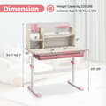 Miniatyrbillede 5 af 8: Børns Skrivebord, 80x50x88-110 cm, Lyserød
