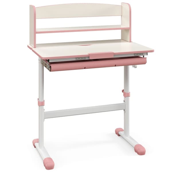 Børns Studiebord, 31,5x20x32-41 tommer, Lyserød