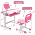 Miniatyrbillede 4 af 8: Børne skrivebord og stol sæt, 71x52x79 cm, Pink/Blå