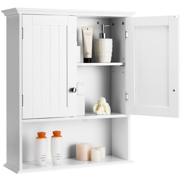 Vægmonteret opbevaringsskab, 23.5x7.5x28 tommer, Grå