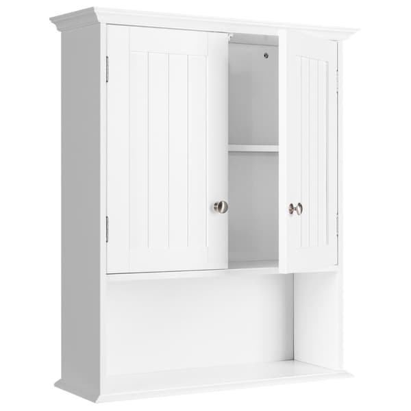 Vægmonteret opbevaringsskab, 23.5x7.5x28 tommer, Grå
