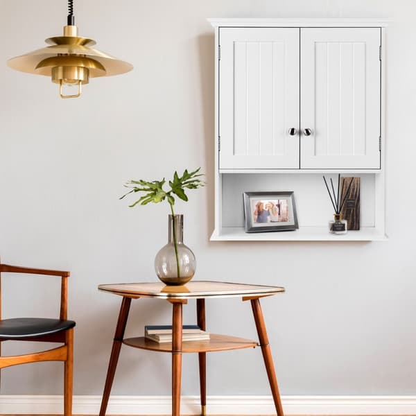 Vægmonteret opbevaringsskab, 23.5x7.5x28 tommer, Grå