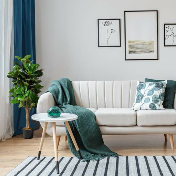 Kunstig træ, 4 fod kunstig violbladfigentræ, dekorativ planteskjuler, 4ft, grøn