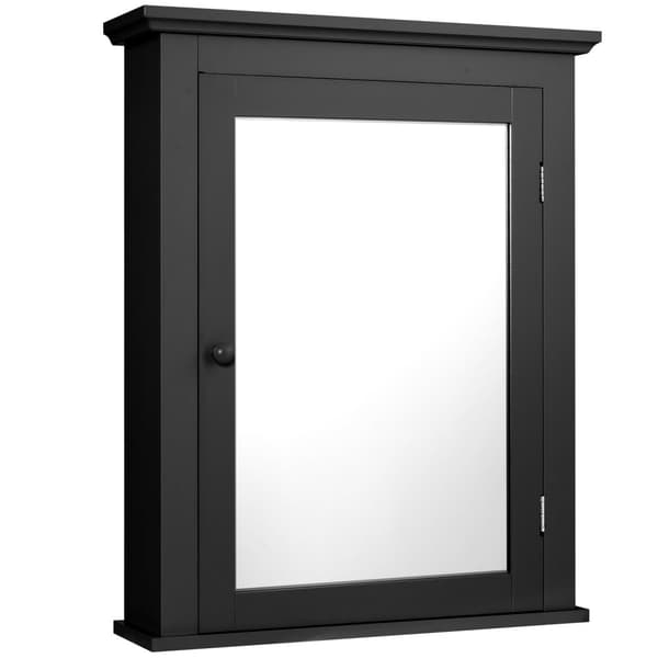 Kylpyhuoneen peilikaappi, 22x6x27.5 tuumaa, Musta
