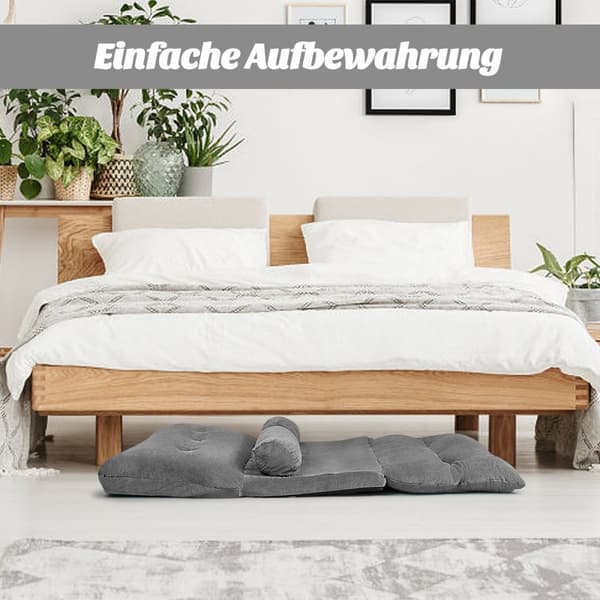 Foldbar Gulvsofa, 180x156x18 cm, Grå