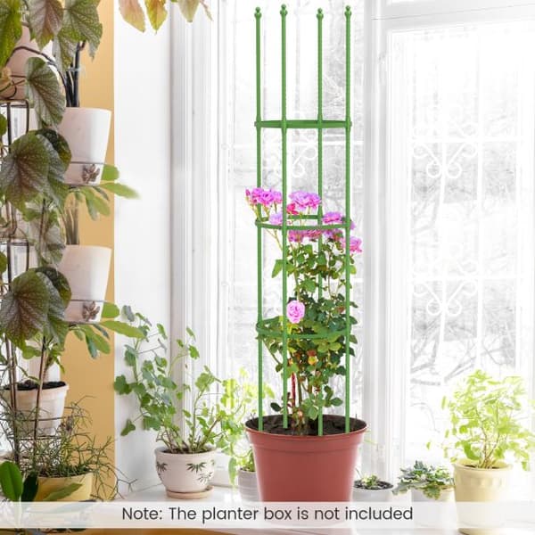 Trädgårdsplantstöd, 2-pack 145 cm hög trädgårdsspaljé, 30x145 cm, Grön