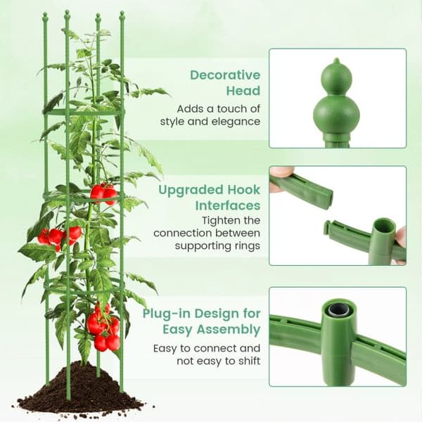 Trädgårdsplantstöd, 2-pack 145 cm hög trädgårdsspaljé, 30x145 cm, Grön