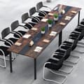 Miniatyrbillede 6 af 8: Konferencebord, 180x90 cm, Rustikt brun