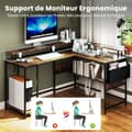 Miniatyrbild 3 av 8: Speldatorbord, 146x115x85.5 cm, Rustik Brun och Svart