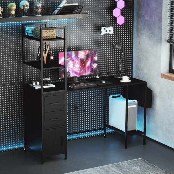 Skrivbord, 145x50x147.5 cm, Svart