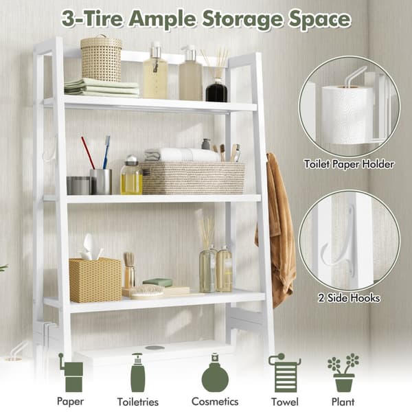 Toiletopbevaringshylde, 11x25.5x62.5 tommer, Sort