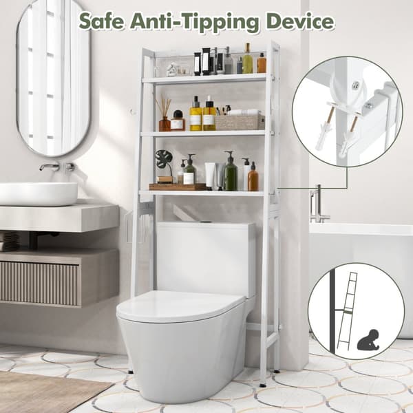 Toiletopbevaringshylde, 11x25.5x62.5 tommer, Sort