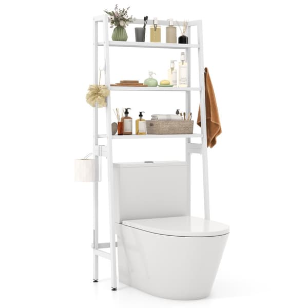 Toiletopbevaringshylde, 11x25.5x62.5 tommer, Sort