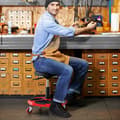 Miniatyrbild 8 av 8: Garage Workshop Creeper Seat, 20x20x16 tum, Svart och Röd