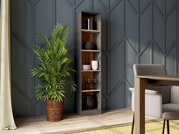 HYLDE 40CM BINDINGSKAB I ANTRACIT FARVET ARTISAN EGETRÆ TIL HJEMMET TIL KONTORET