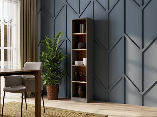 HYLDE 40CM BINDINGSKAB I ANTRACIT FARVET ARTISAN EGETRÆ TIL HJEMMET TIL KONTORET