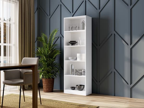 BOKHYLLA 60 CM HYLLA BOKHYLLA PÄRMAR VIT FÖR HEMMA FÖR KONTOR