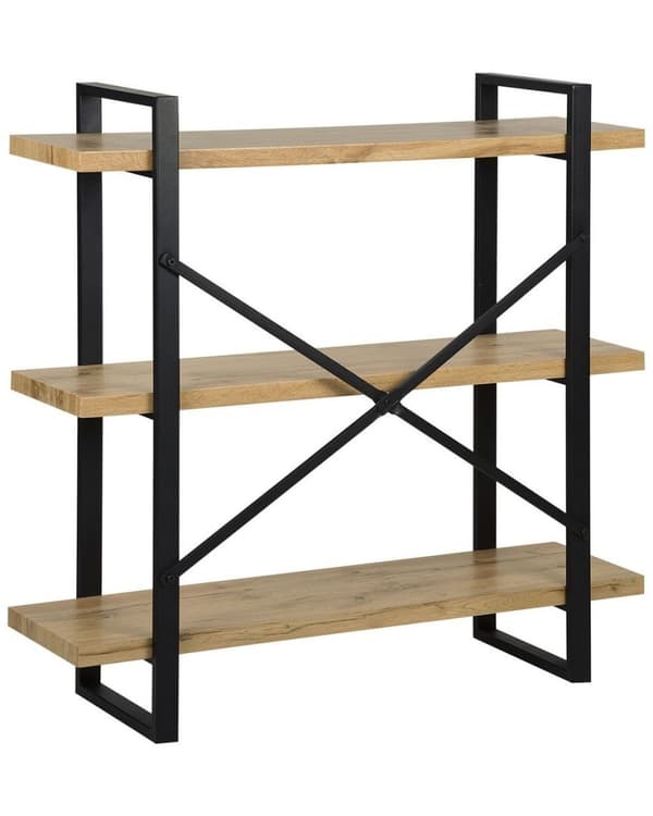 TIMBER reol med 3 hylder, 111 cm, lysebrun, Lumarko!
