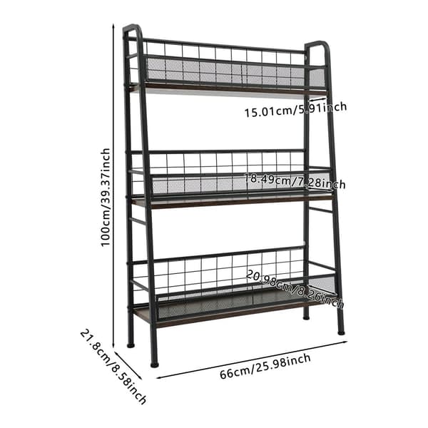 Pladespillerstand, 3-niveau design, stilfuld og kompakt,sort