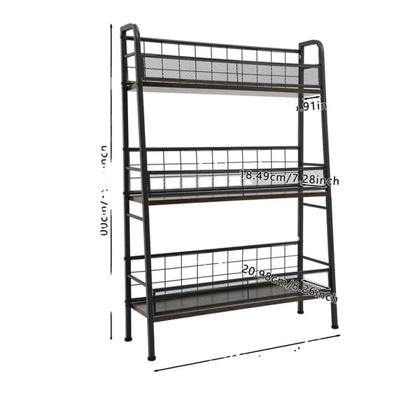 Pladespillerstand, 3-niveau design, stilfuld og kompakt,sort