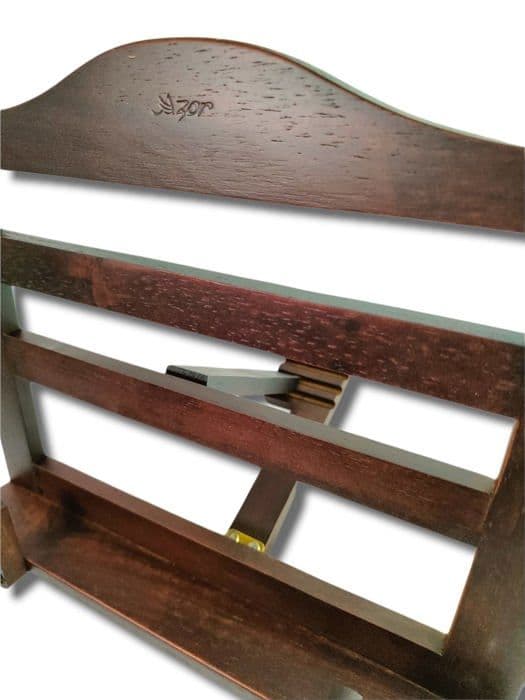 Art deco hem ROCKANDE GÅVOR Lele av valnöt, med klipp, bokstöd, recept, kök 25x21cm