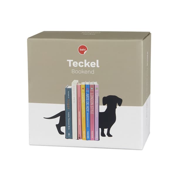 Bokstøtte Dachshund Svart Metall Balvi