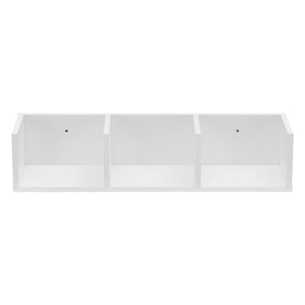 [en.casa] Vägghylla Isua-75x17x17cm-melaminbelagd spånskiva-vit-3 fack