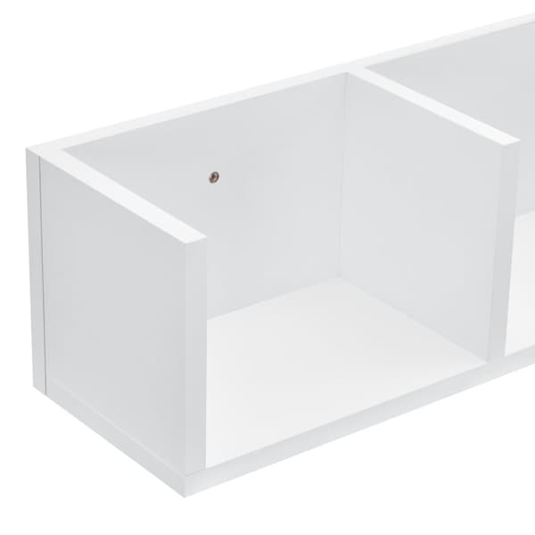 [en.casa] Vägghylla Isua-75x17x17cm-melaminbelagd spånskiva-vit-3 fack