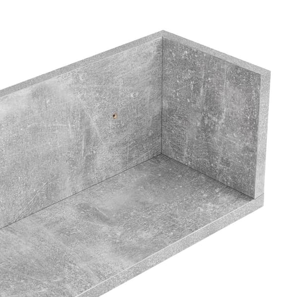 [en.casa]® Vägghylla Elverum set 2-75x16,5x16,5cm-melaminbelagd spånskiva-betongimitation-max. 8 kg