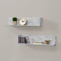Miniatyrbild 6 av 6: [en.casa]® Vägghylla Elverum set 2-75x16,5x16,5cm-melaminbelagd spånskiva-betongimitation-max. 8 kg