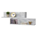 Miniatyrbild 1 av 6: [en.casa]® Vägghylla Elverum set 2-75x16,5x16,5cm-melaminbelagd spånskiva-betongimitation-max. 8 kg