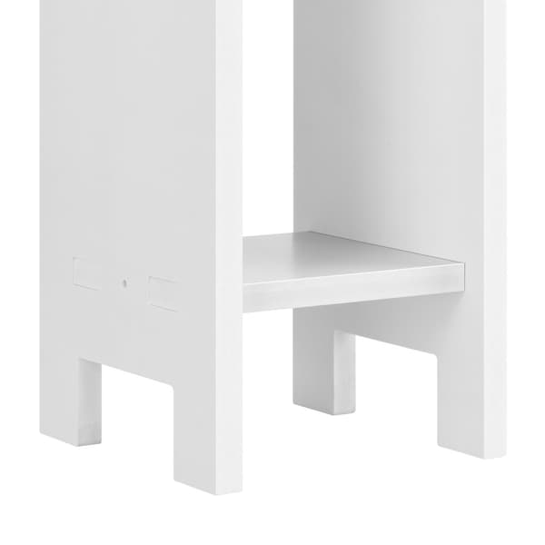[en.casa] Hylla Arvika-80x17x17cm-WPC-vit