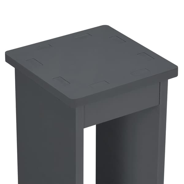 [en.casa] Hylla Arvika-80x17x17cm-WPC-mörkgrå