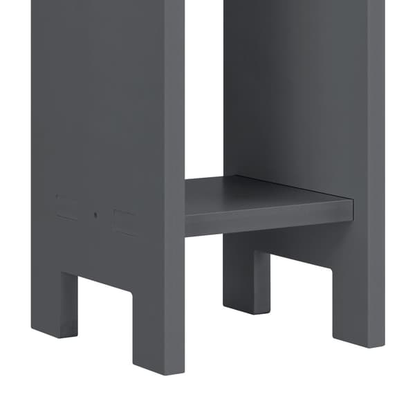 [en.casa] Hylla Arvika-80x17x17cm-WPC-mörkgrå