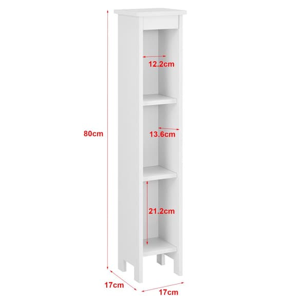 [en.casa] Hylla Bräcke-80x17x17cm-WPC-vit