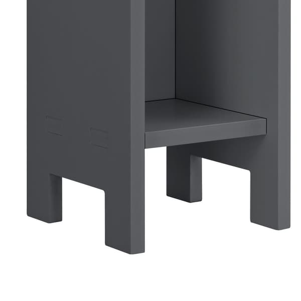 [en.casa] Hylla Bräcke-80x17x17cm-WPC-mörkgrå