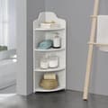 Miniatyrbild 5 av 5: [en.casa] Hörnhylla Bjurholm-90x28x28cm-WPC-vit