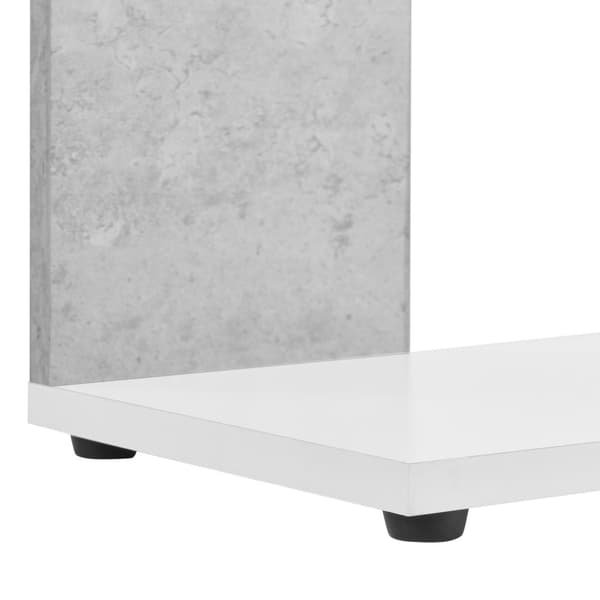 Bokhylla Aneby 159x80x23,5cm vägghängd vit betongimitation [en.casa]
