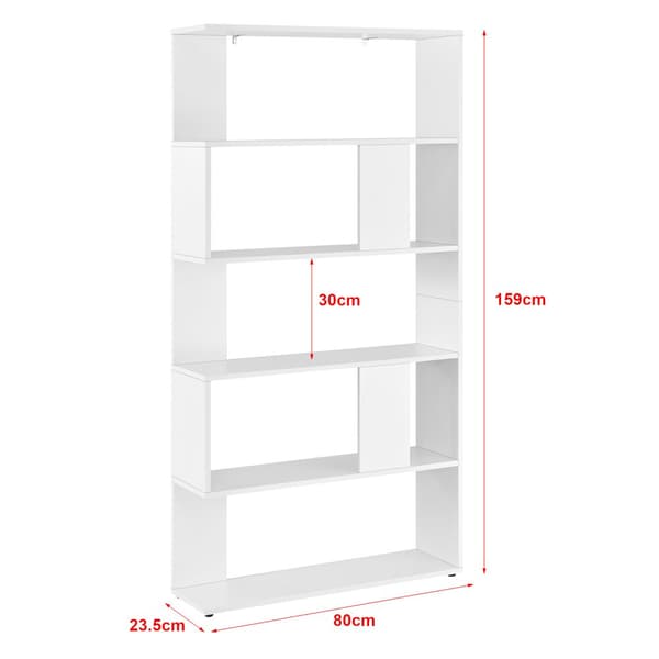 Bokhylla Aneby 159x80x23,5cm vägghängd vit [en.casa]