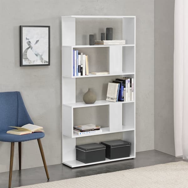 Bokhylla Aneby 159x80x23,5cm vägghängd vit [en.casa]
