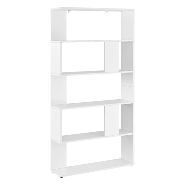 Bokhylla Aneby 159x80x23,5cm vägghängd vit [en.casa]