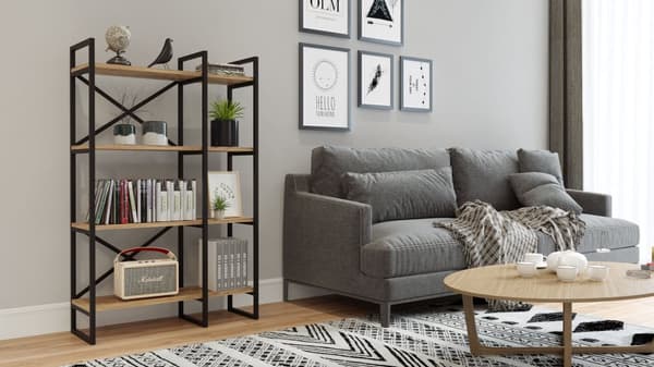 Nancy's Cobb Cove Bookshelf - Moderni - Ruskea - Valmistettu puu - 138 cm x 30 cm x 88 cm