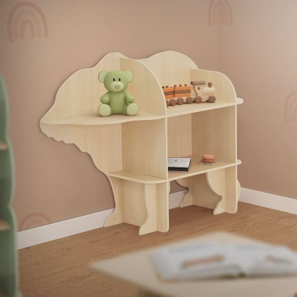 Lasten kirjahylly karhu design luonto avoimilla hyllyillä Joyz