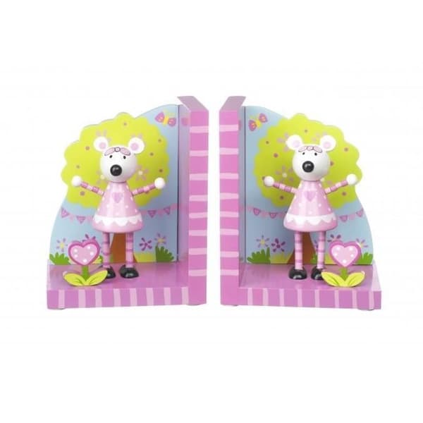 Träleksaker - Bokstöd Rosa mus Orange Tree Toys