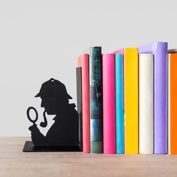 Balvi bokstöd Sherlock 17 x 10 x 12 cm stålsvart
