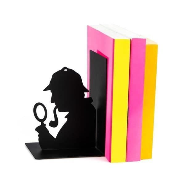 Balvi bokstöd Sherlock 17 x 10 x 12 cm stålsvart