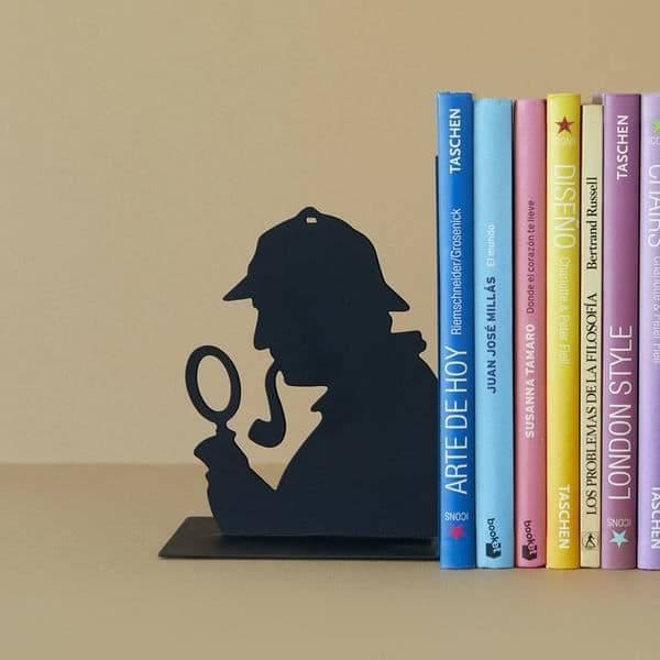 Balvi bokstöd Sherlock 17 x 10 x 12 cm stålsvart