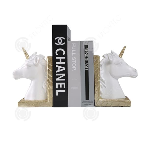 INN Ornament 14,5x20,5x9,3cm enhörningsbokstöd hemprydnadsdekorationer kontorsbibliotek DIY små dekorativa föremål