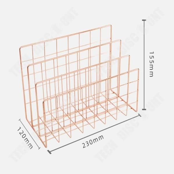 TD® Metal Iron Art Organization Rack Three Grid Desktop Bokstöd Järn Trådfaner Kontor Organizer Rack