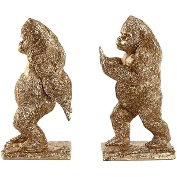 Bokstöd - HOME ESPRIT - Gorilla - Resin - Flerfärgad - 13 x 12,5 x 24 cm